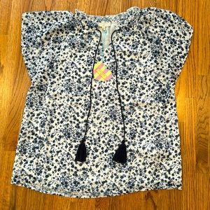 Hayden girls navy/white floral top, XL